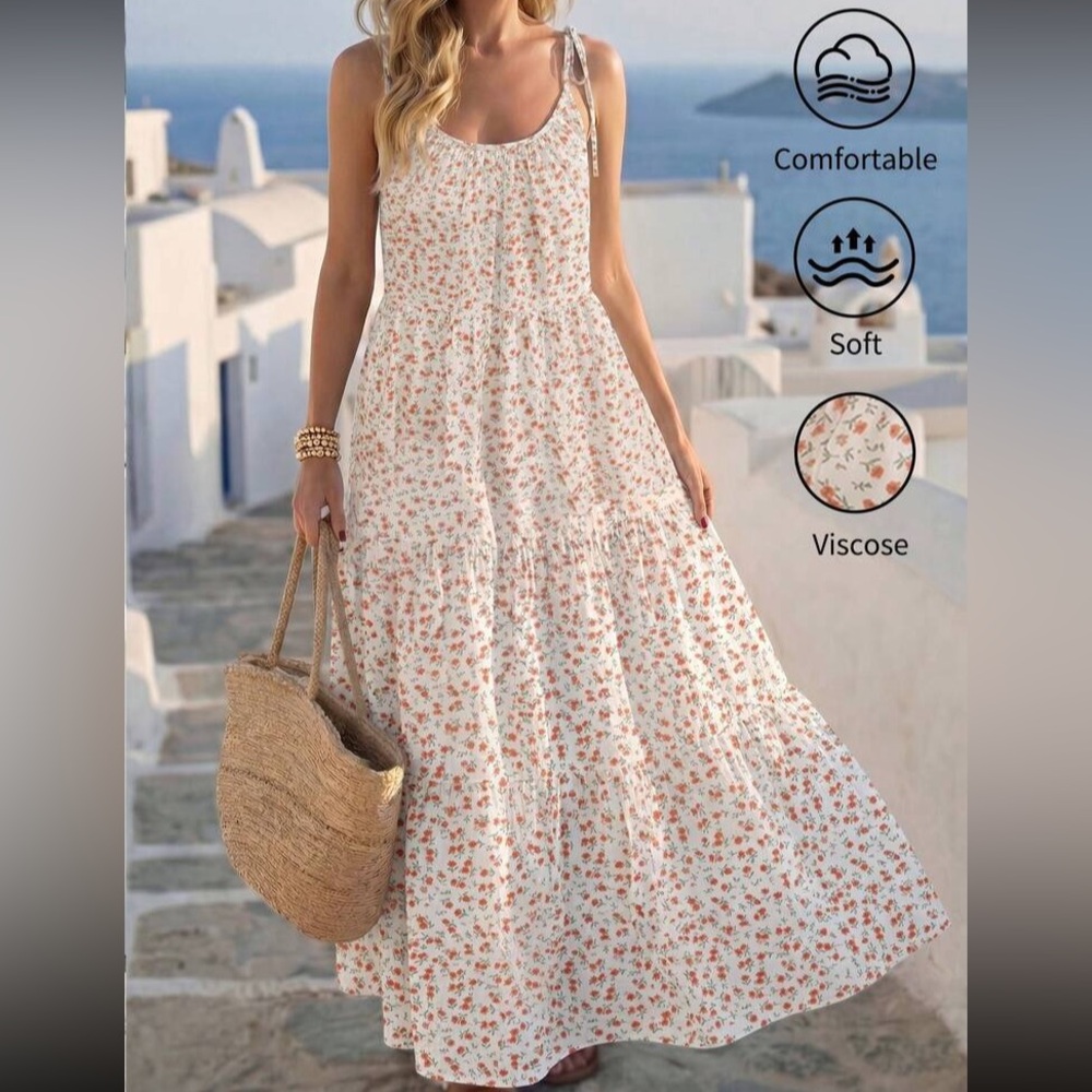 Boho floral print cami dress